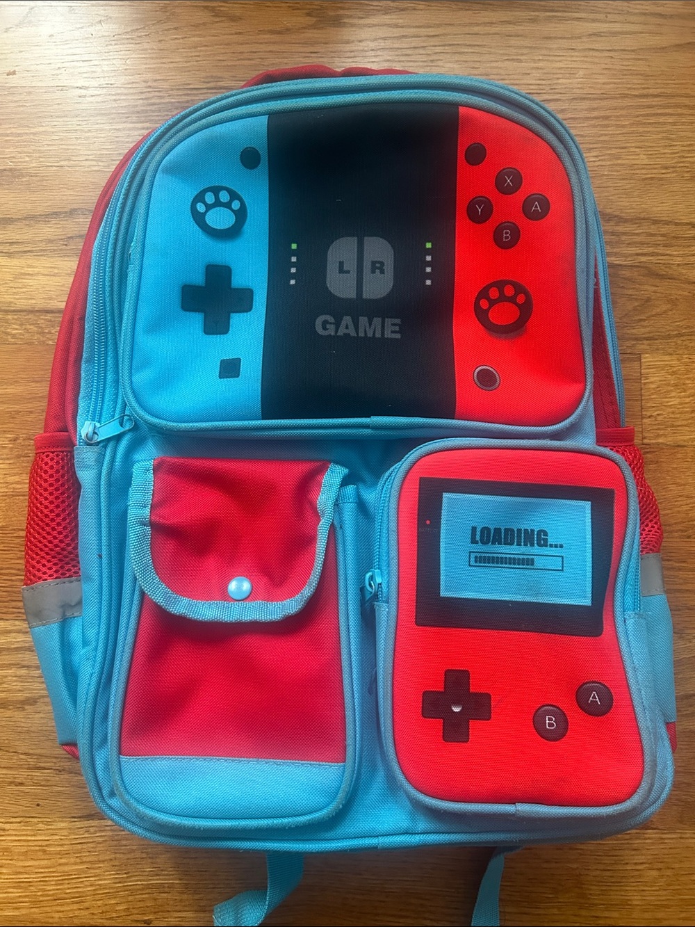 Amazon Kids Gaming Backpack in Blue & Red Console Print